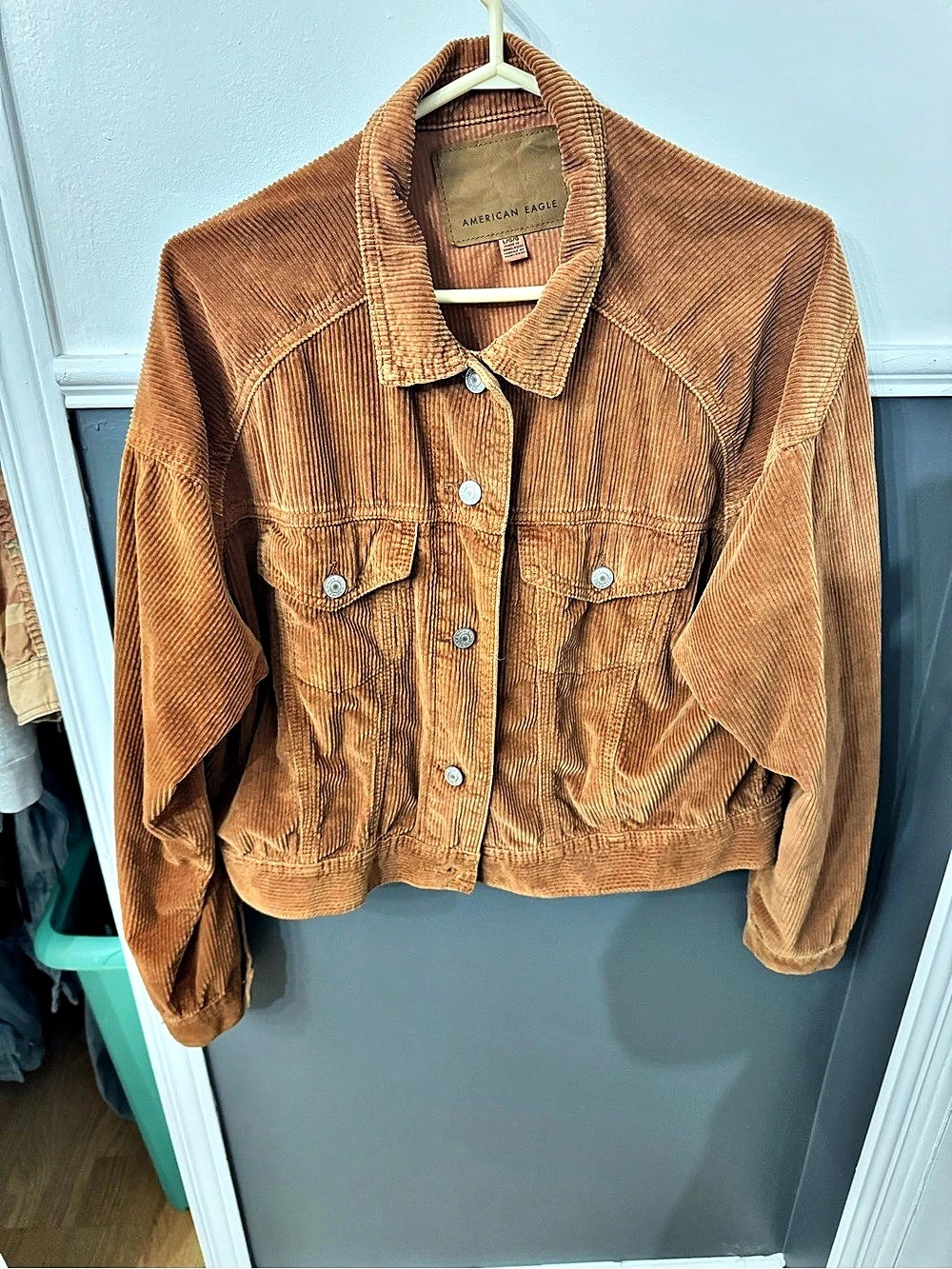 American eagles Corduroy Trucker Jacket in Brown Like New